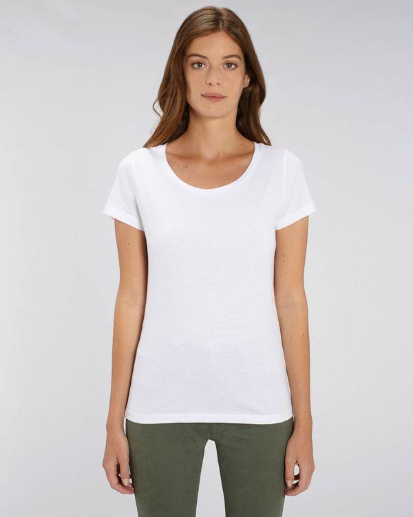 Tee-Shirt Femme | 100% Coton Bio | Broderie Et Impression White