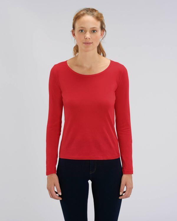 Tee-Shirt Femme Manches Longues | 100% Coton Bio | Stella Singer Red