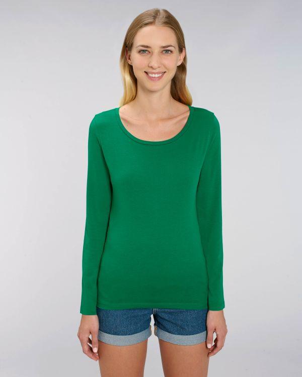 Tee-Shirt Femme Manches Longues | 100% Coton Bio | Stella Singer Varsity Green