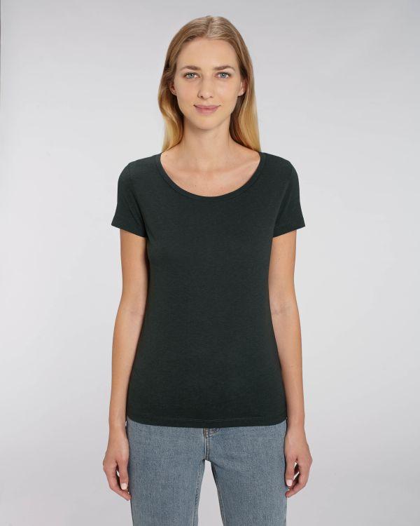 T-Shirt Femme Col Rond | 100 % Coton Bio | Basique Féminin Black