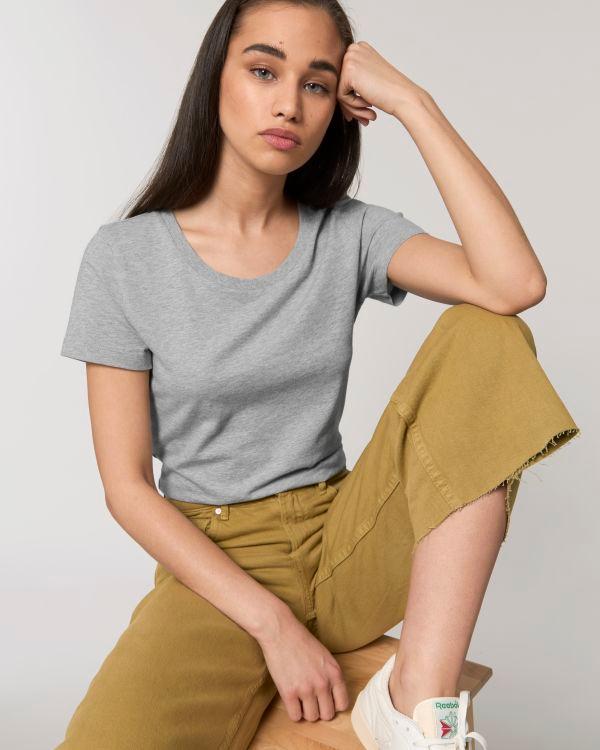 T-Shirt Stella Expresser | Mode Éthique | Coton Bio  Cream Heather Grey