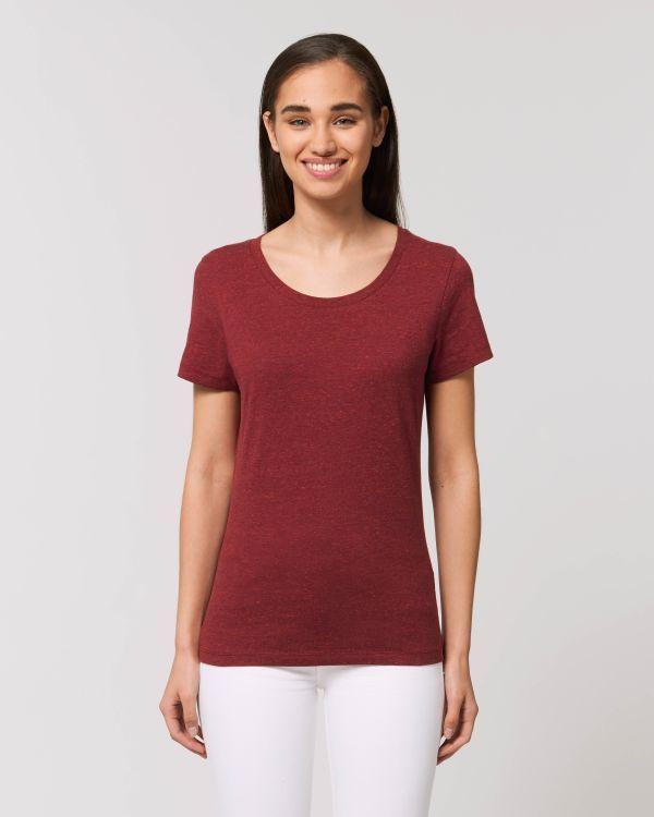 T-Shirt Stella Expresser | Mode Éthique | Coton Bio  Heather Neppy Burgundy