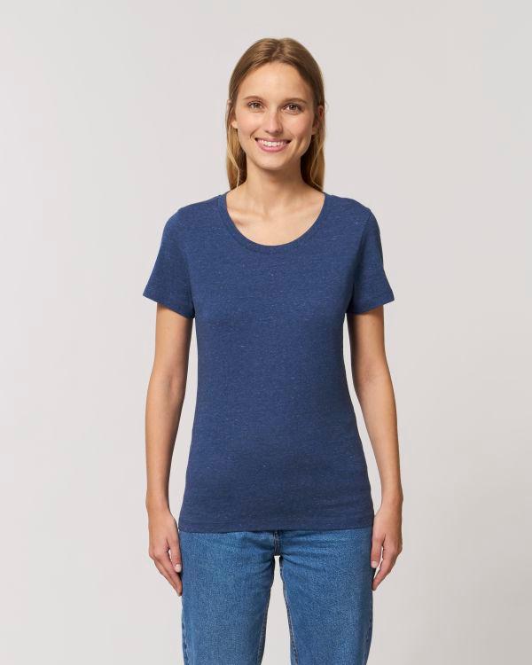 T-Shirt Stella Expresser | Mode Éthique | Coton Bio  Heather Snow Mid Blue