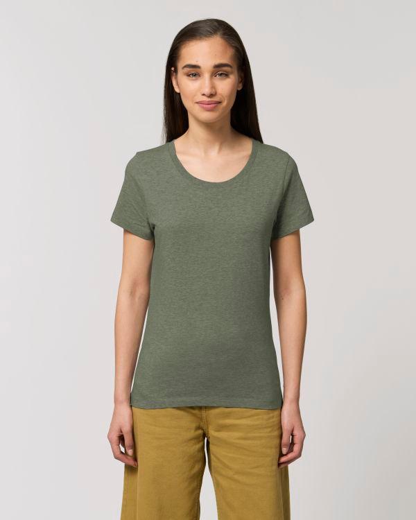 T-Shirt Stella Expresser | Mode Éthique | Coton Bio  Mid Heather Khaki