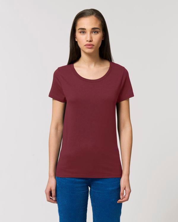 Tee-Shirt Femme Essentiel | Stella Jazzer | Coton Bio  Burgundy