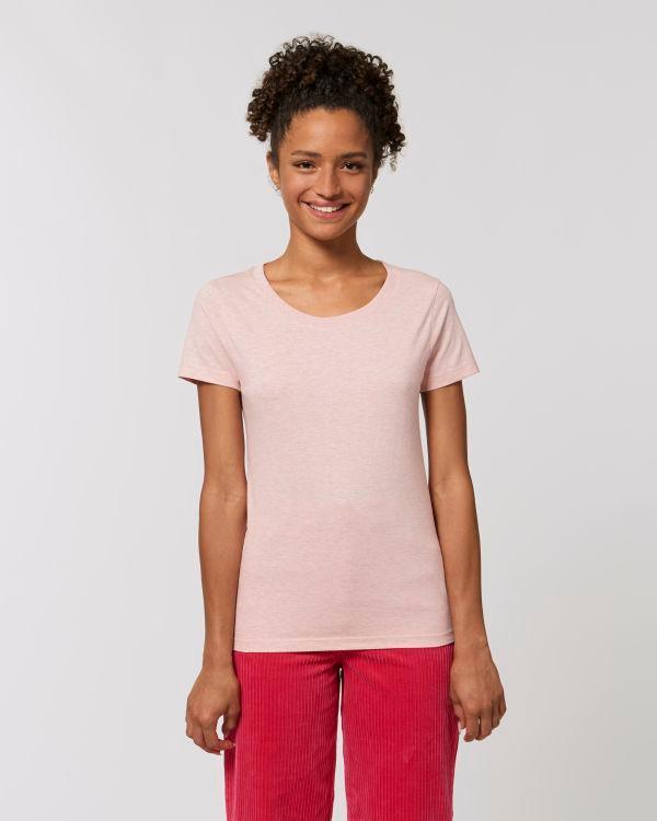 Tee-Shirt Femme Essentiel | Stella Jazzer | Coton Bio  Cream Heather Pink