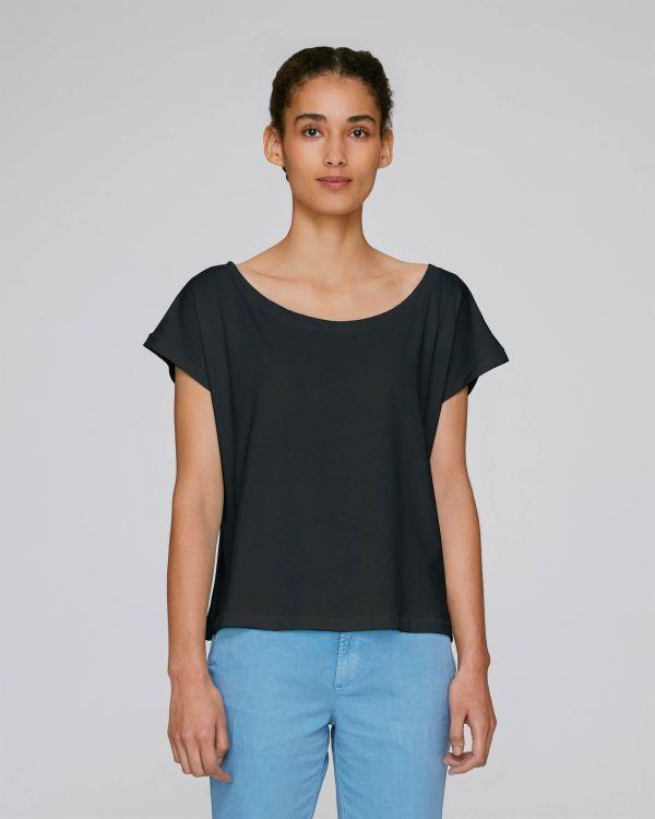 Tee-Shirt Court Femme Stella Flies | 100% Coton Bio Black
