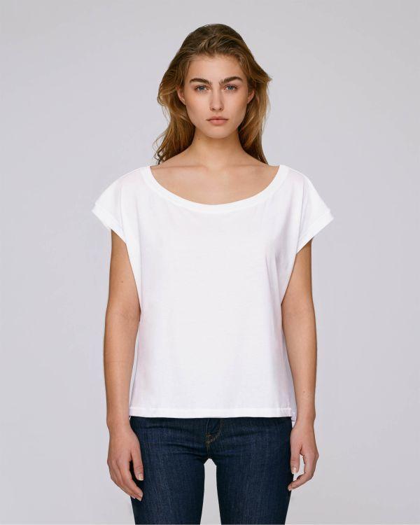 Tee-Shirt Court Femme Stella Flies | 100% Coton Bio White