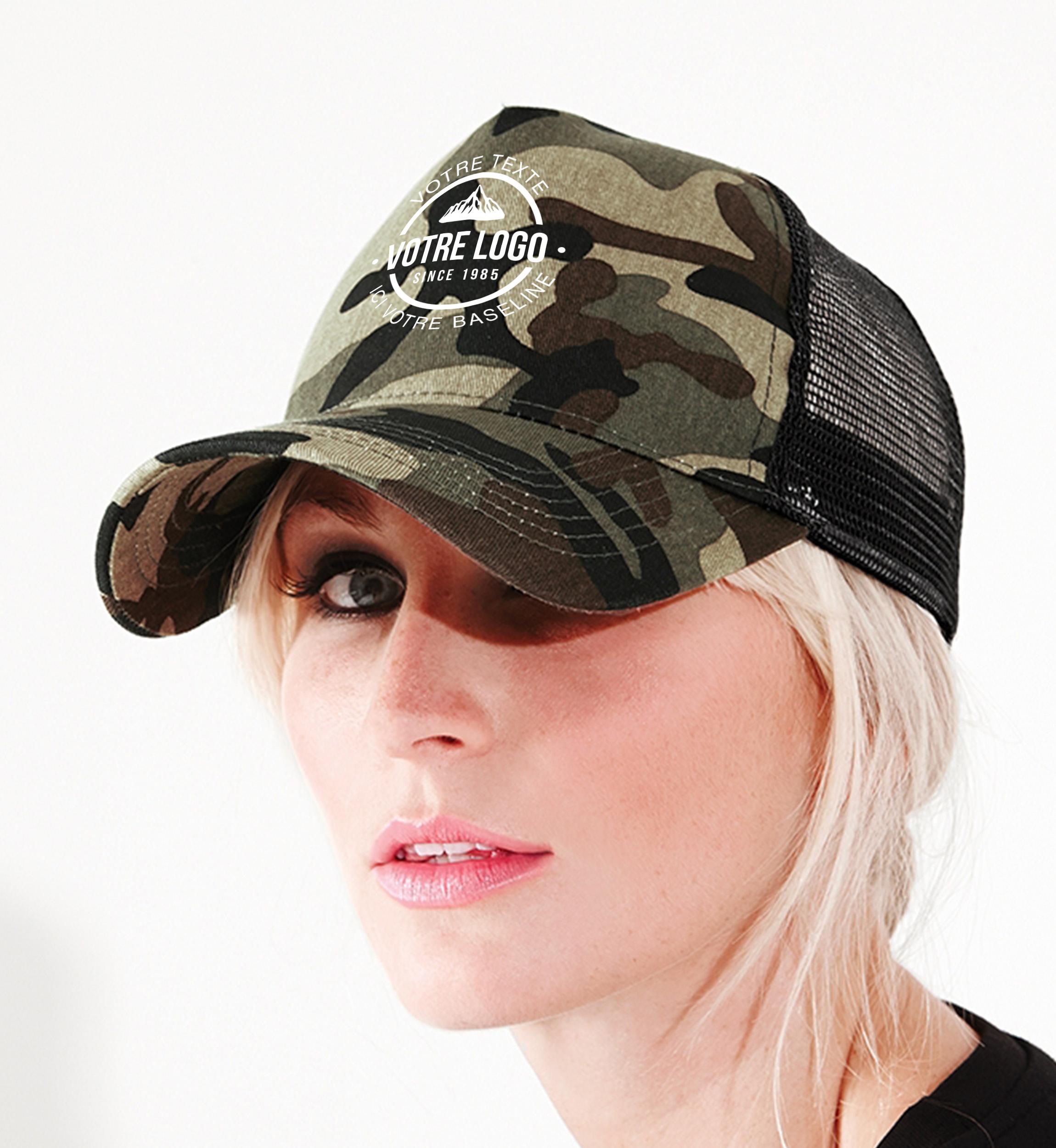 pictoSnapback Trucker With Jungle Camouflage Motifs Customizable On Tunetoo: 