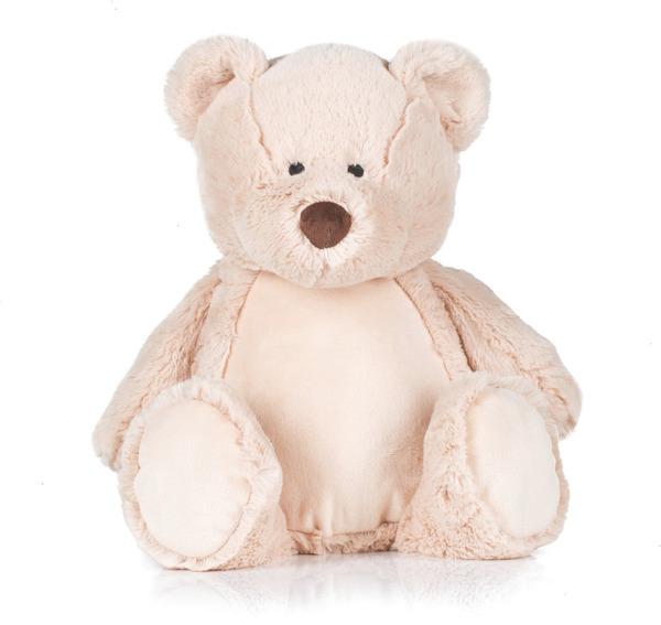 picto Zipped Plush Teddy bear | Tunetoo Mid Brown