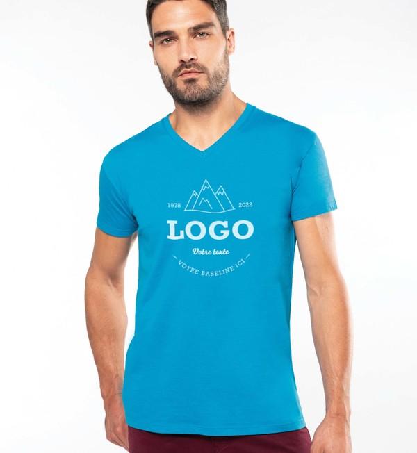 Custom Fitted Men's V-Neck T-Shirt On Tunetoo