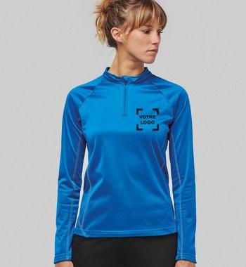 Sudadera Running Cremallera 1/4 Mujer para personalizar