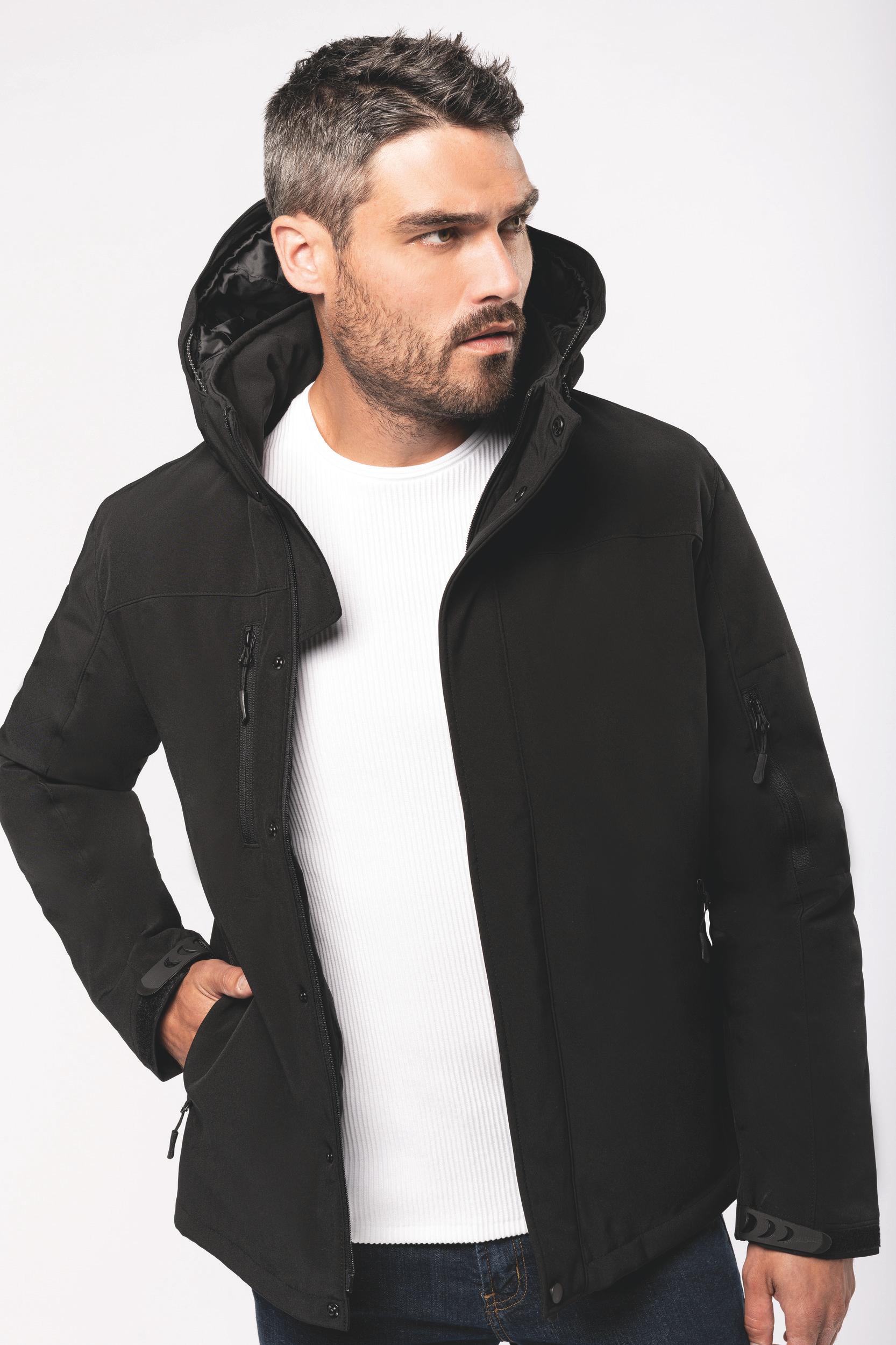 pictoCustomized Hooded Parka For Men In Embroidery And Printing 