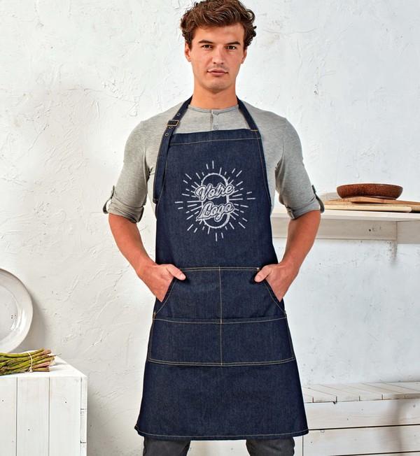 Tablier De Cuisine En Jean À Personnaliser En Broderie Et Impression Sur Tuneto