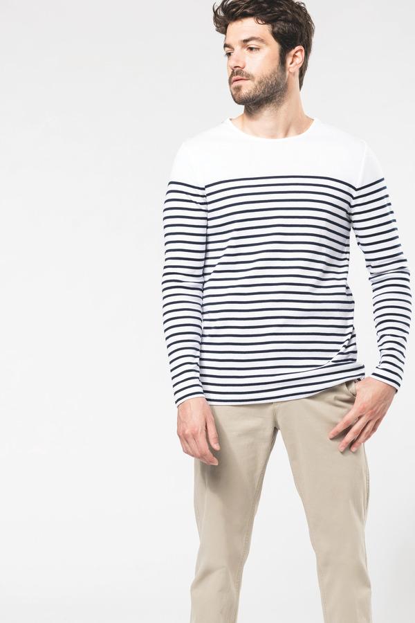 picto Marinière En Coton Pour Homme | Élégante & Tendance Striped Navy / White