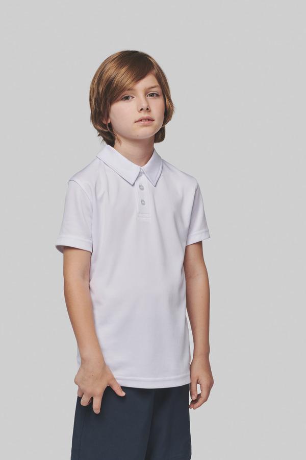 picto Polo Niño Deporte Para Personalizar | Manga Corta | Transpirable Y Confortable White