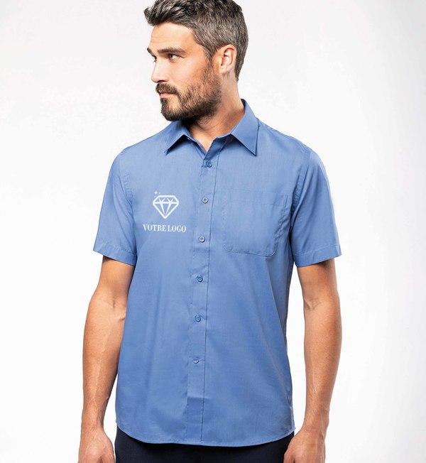 picto Chemise Manches Courtes Homme Bright Turquoise