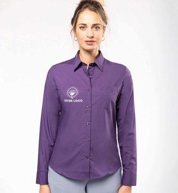 Camisa Manga Larga Abotonada Mujer