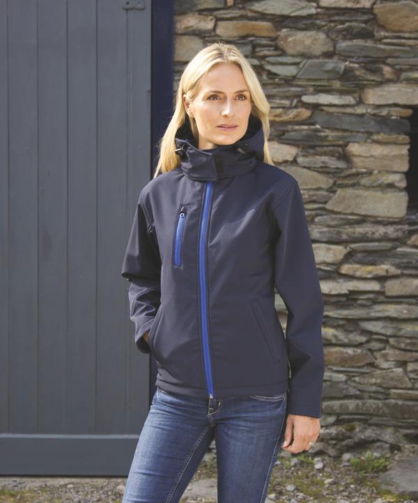 Damen Softshell Mit Kapuze | Gefüttert Mit Fleece | Bestickt Und Bedruckt