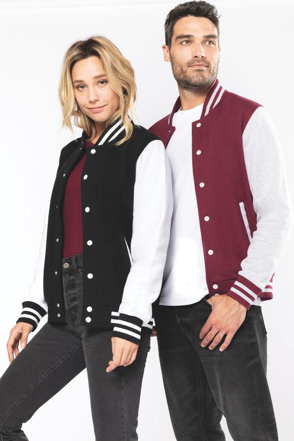 Bicolor Bestickte College-Jacke