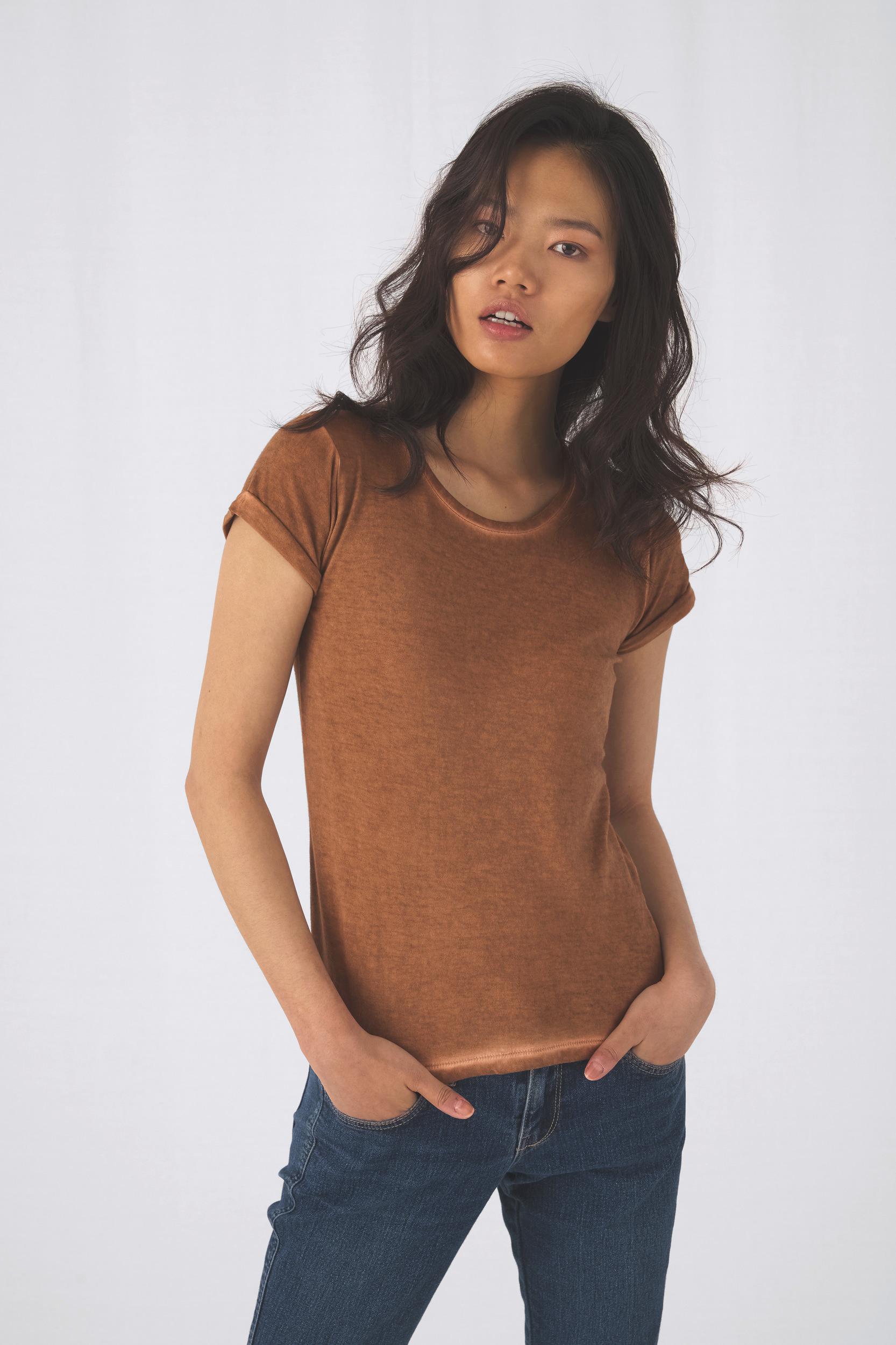 pictoT-Shirt Délavé Vintage Femme | 100% Coton | Brodé Et Imprimé 