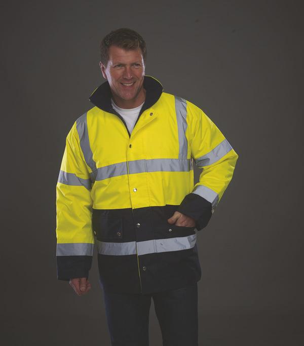 picto Veste Bicolore De Sécurité Réfléchissante | Brodée Et Imprimée | Vêtement De Travail Hi Vis Yellow / Navy