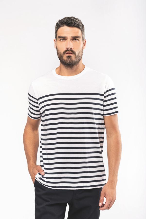 T-Shirt Marin Col Rond Bio Homme | 100% Coton Bio | Impression Et Broderie