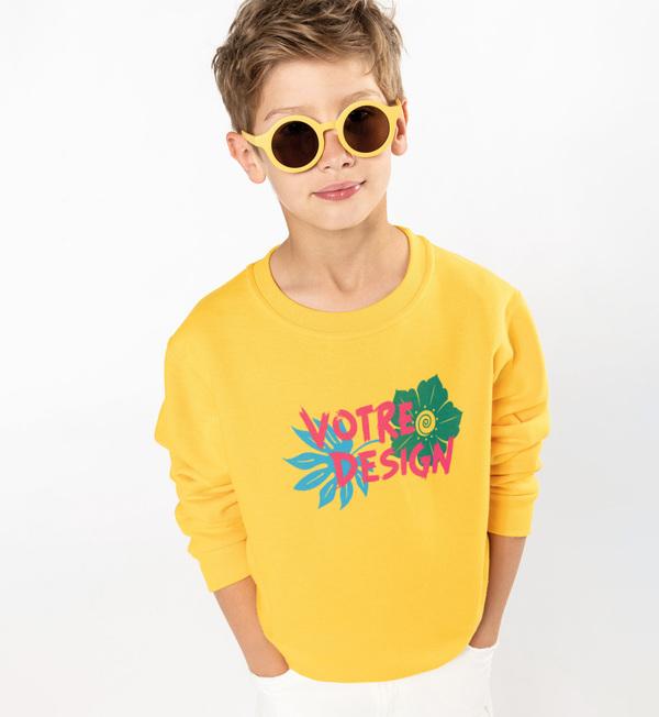 picto Sweat Enfant Col Rond Forest Green