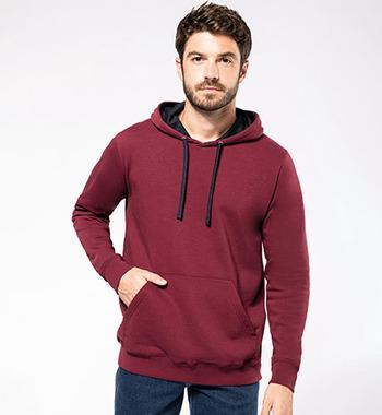 Zweifarbiger Kapuzen-Sweatshirt