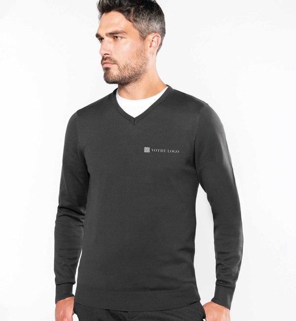 picto Pull Homme Col V À Personnaliser Sur Tunetoo Black