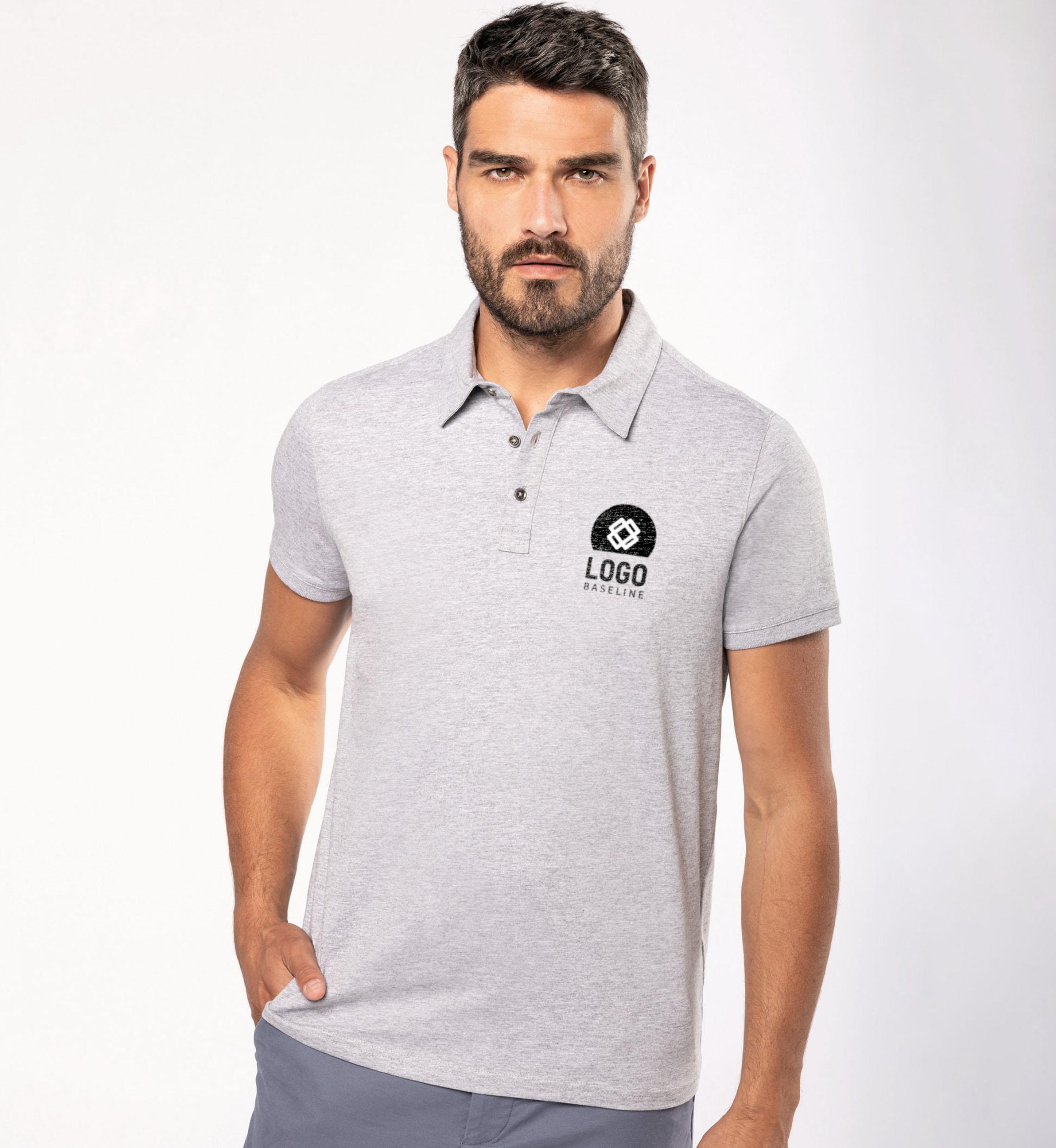 pictoPolo Jersey Homme Personnalisable French Navy Heather