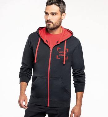 Hoodie two-tone with zip