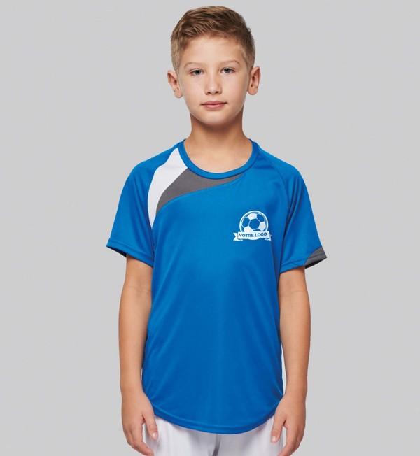 picto Customize Your Child's Sports T-Shirt With Tunetoo. Make All His Sports Activities Unique. Sporty Navy / White / Storm Grey