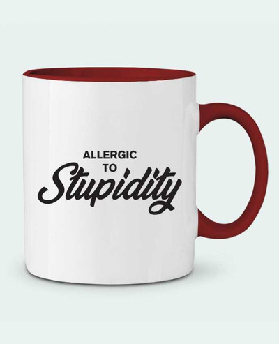 Mug bicolore Allergic to stupidity tunetoo