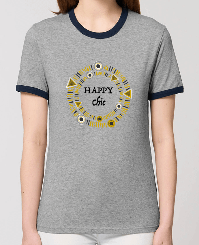 T-Shirt Contrasté Unisexe Stanley RINGER Happy Chic por LF Design