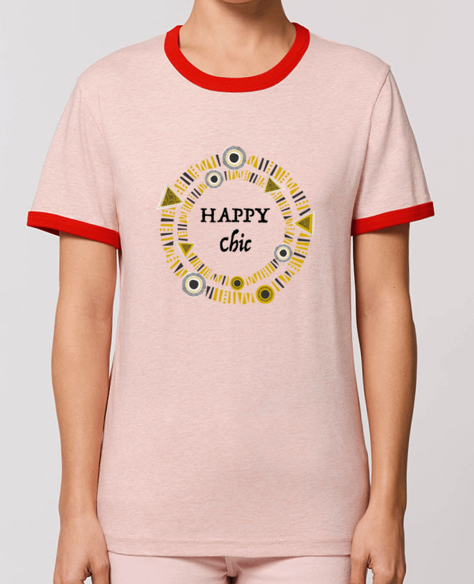 T-Shirt Contrasté Unisexe Stanley RINGER Happy Chic por LF Design