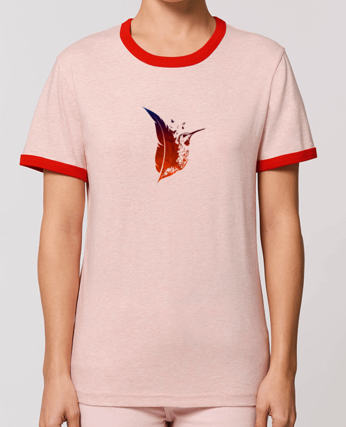 T-Shirt Contrasté Unisexe Stanley RINGER plume colibri by Studiolupi