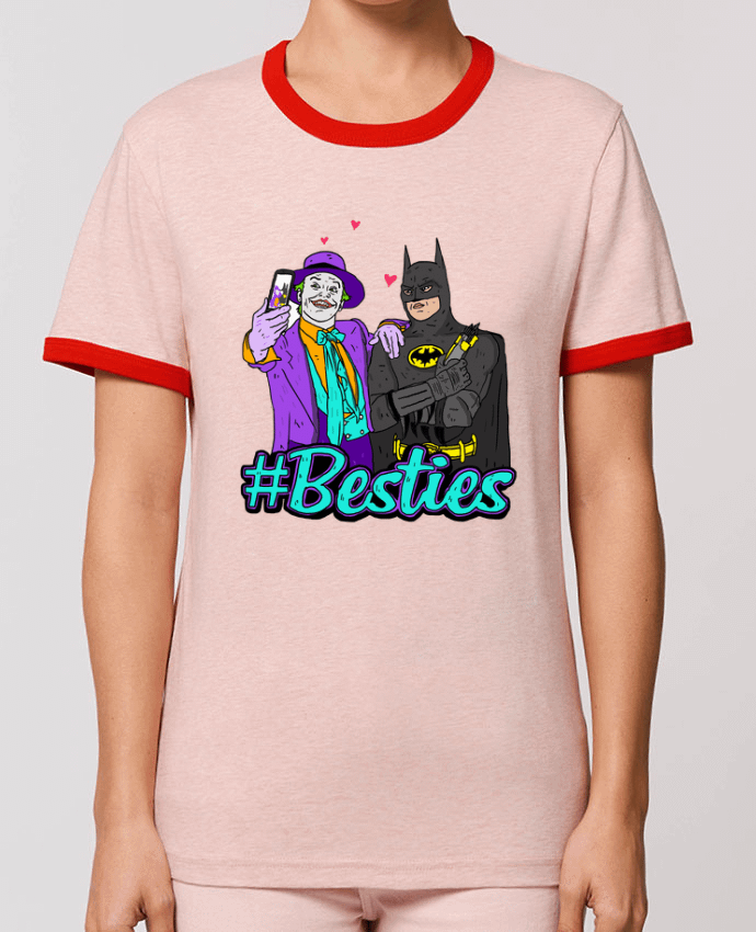 T-Shirt Contrasté Unisexe Stanley RINGER #Besties Batman por Nick cocozza