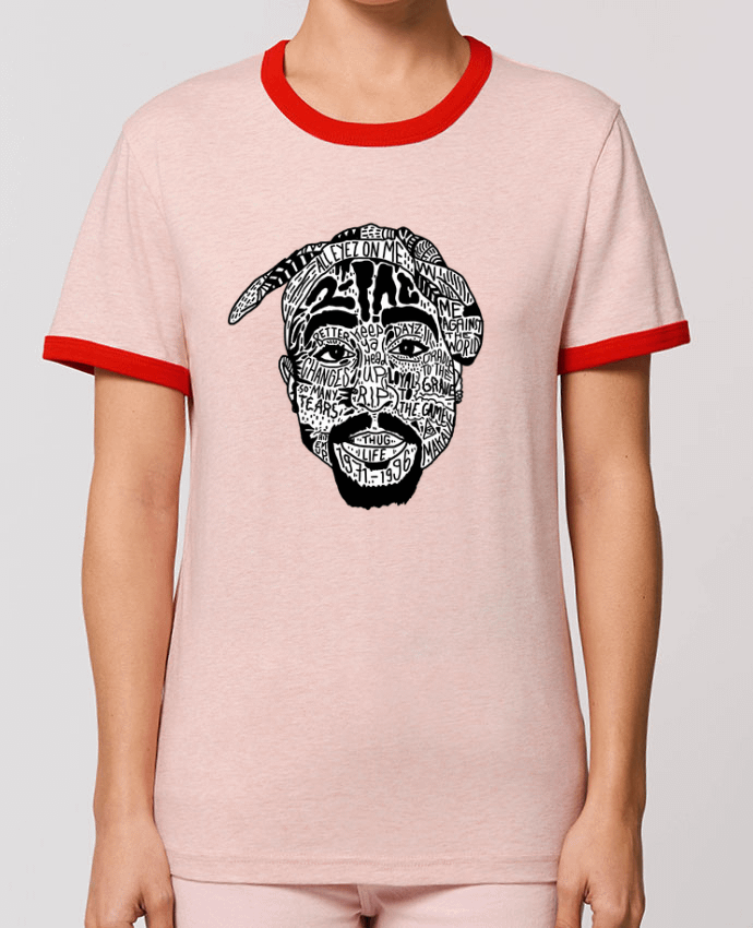T-Shirt Contrasté Unisexe Stanley RINGER Tupac por Nick cocozza