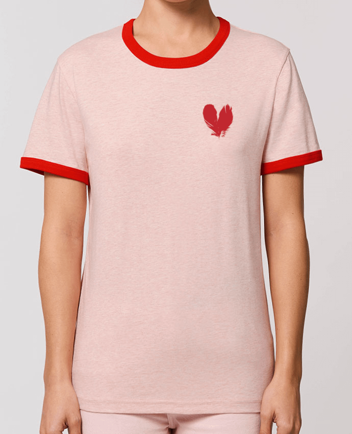 T-Shirt Contrasté Unisexe Stanley RINGER coeur de plumes por Studiolupi