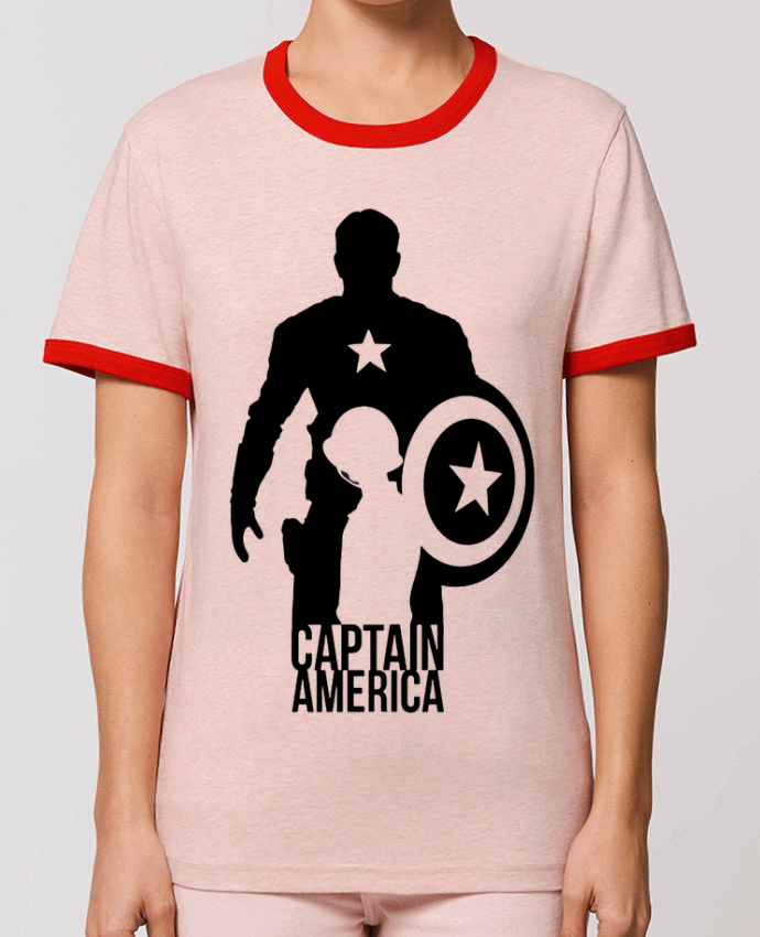 T-Shirt Contrasté Unisexe Stanley RINGER Captain america por Kazeshini