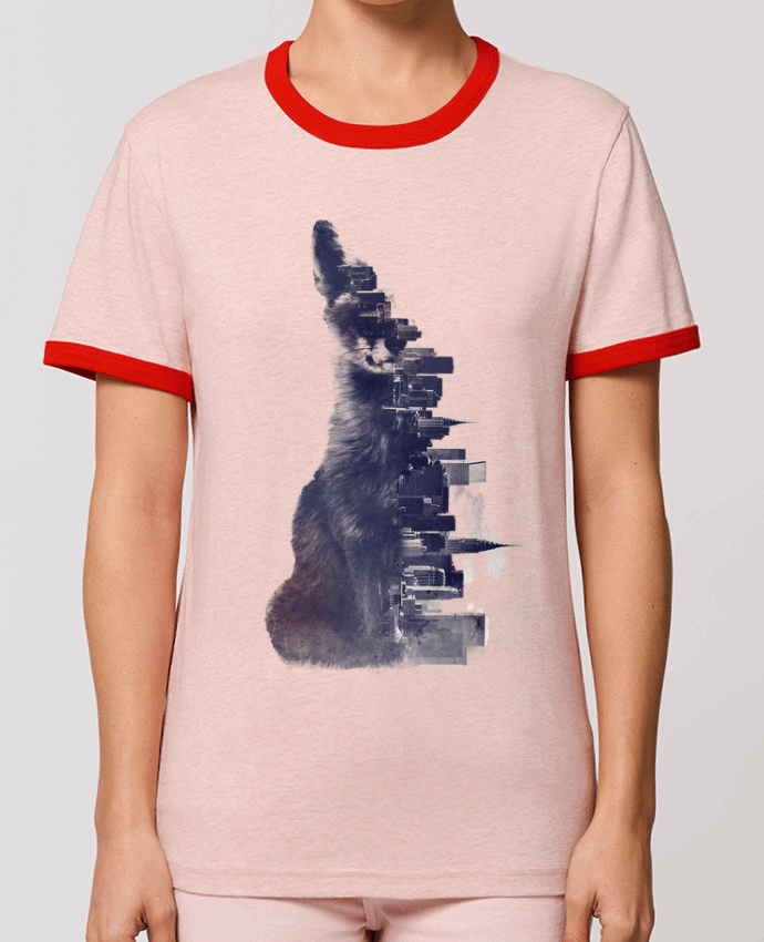 T-Shirt Contrasté Unisexe Stanley RINGER Fox from the city por robertfarkas