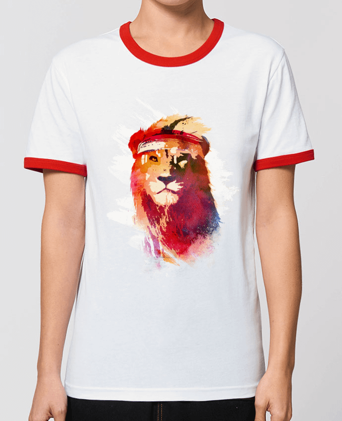 T-Shirt Contrasté Unisexe Stanley RINGER Gym lion por robertfarkas