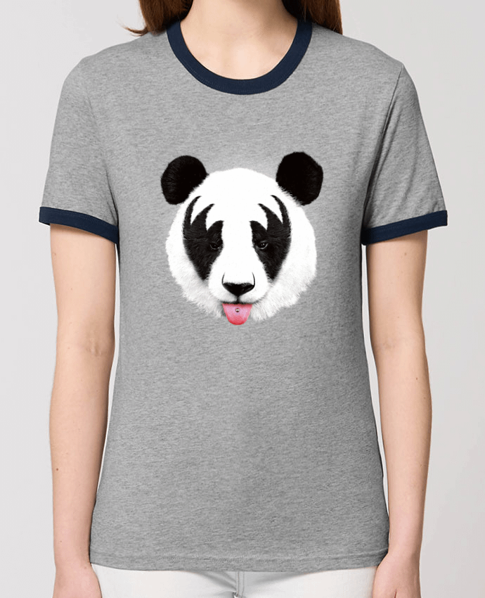T-Shirt Contrasté Unisexe Stanley RINGER Kiss of a panda por robertfarkas