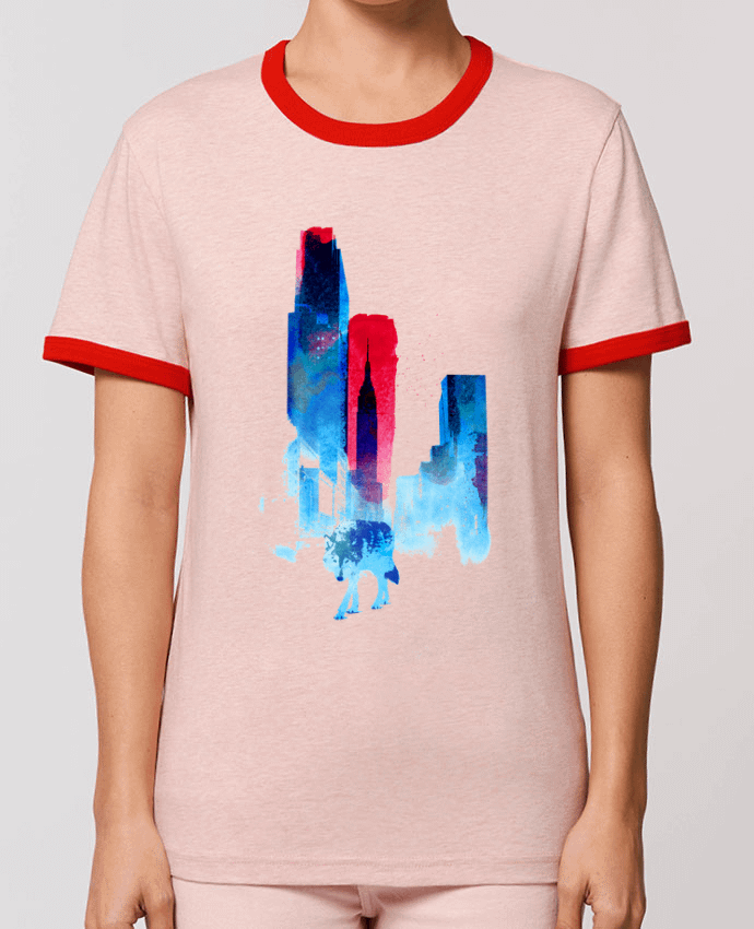 T-Shirt Contrasté Unisexe Stanley RINGER The wolf of the city by robertfarkas