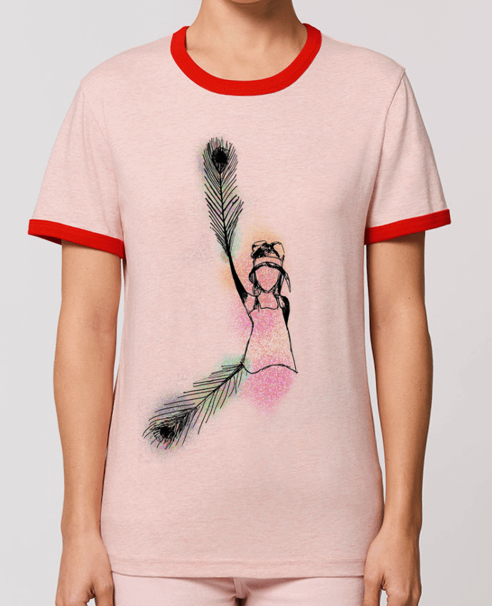 T-Shirt Contrasté Unisexe Stanley RINGER Femme Paon por Arow