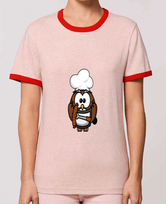T-Shirt Contrasté Unisexe Stanley RINGER BARBECUE OWL by PrinceDesign