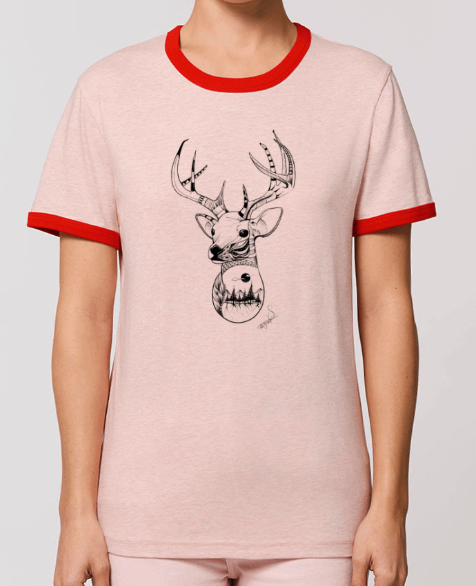 T-Shirt Contrasté Unisexe Stanley RINGER .American Wolf. por The Wild Light