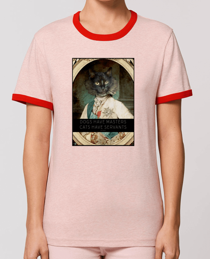 T-Shirt Contrasté Unisexe Stanley RINGER King Cat by Tchernobayle