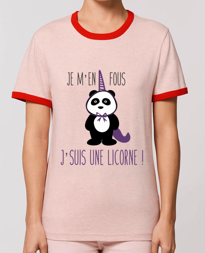 T-Shirt Contrasté Unisexe Stanley RINGER Je m'en fous j'suis une licorne by Benichan